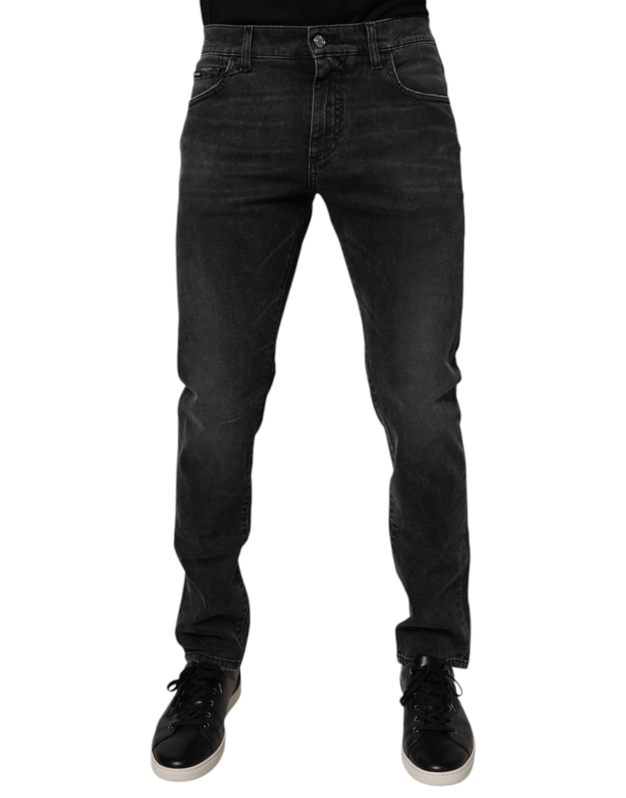 Dolce & Gabbana Men's Black Cotton Stretch Skinny Denim Jeans