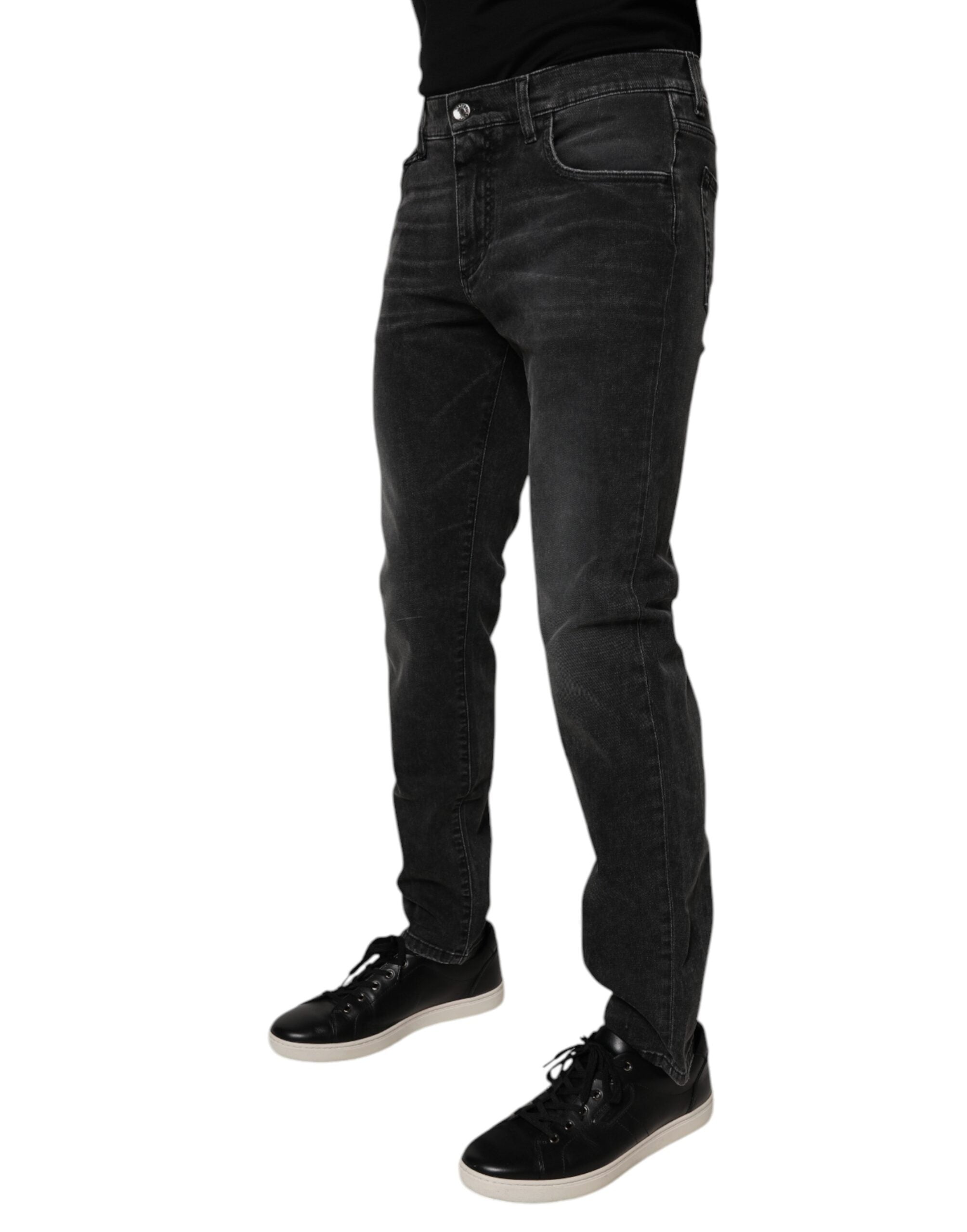 Dolce & Gabbana Men's Black Cotton Stretch Skinny Denim Jeans