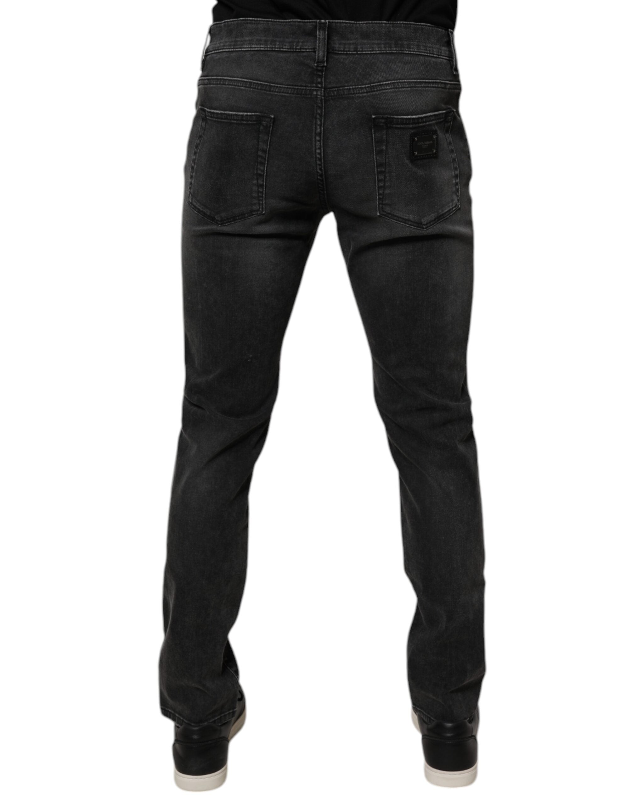 Dolce & Gabbana Men's Black Cotton Stretch Skinny Denim Jeans