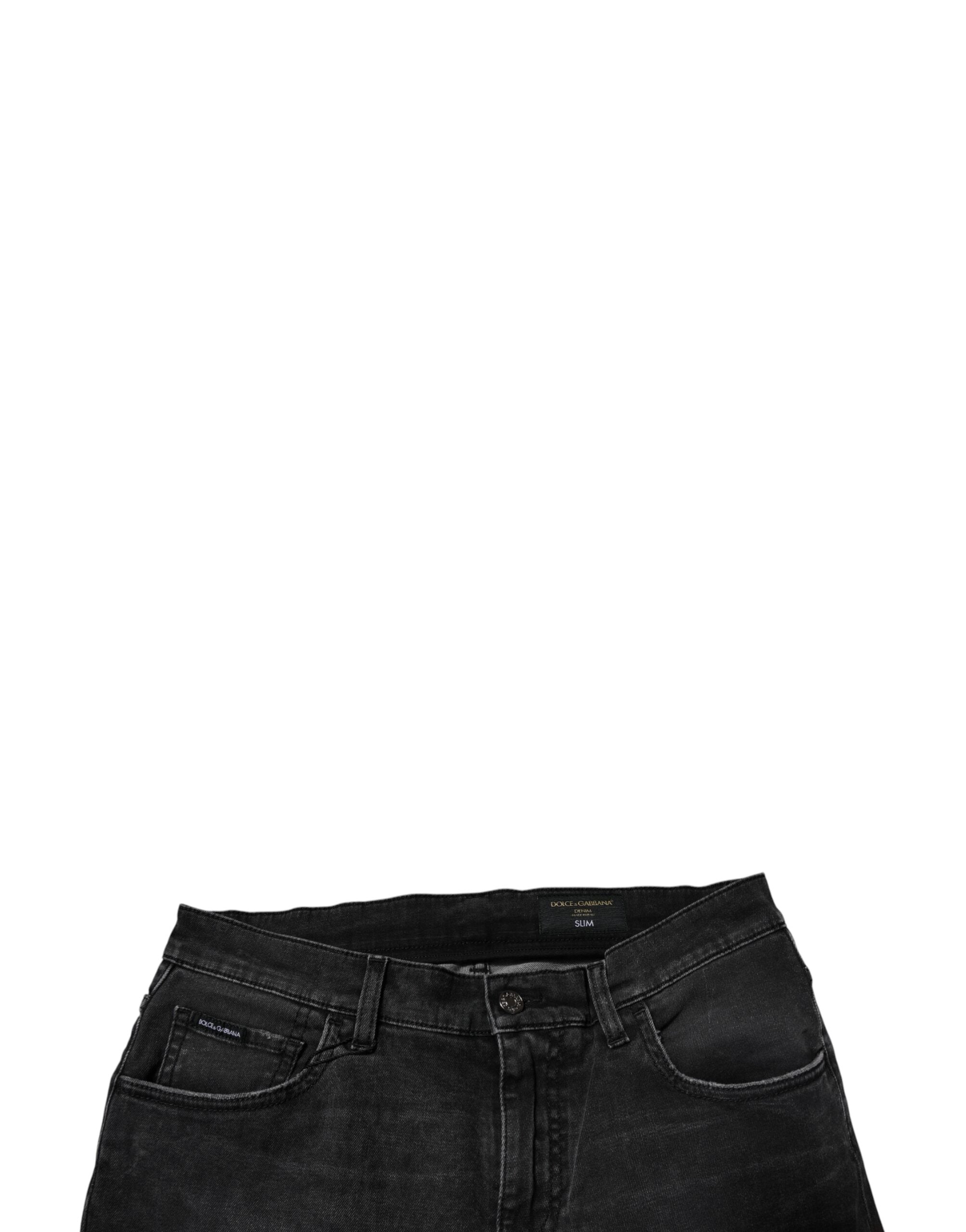 Dolce & Gabbana Men's Black Cotton Stretch Skinny Denim Jeans