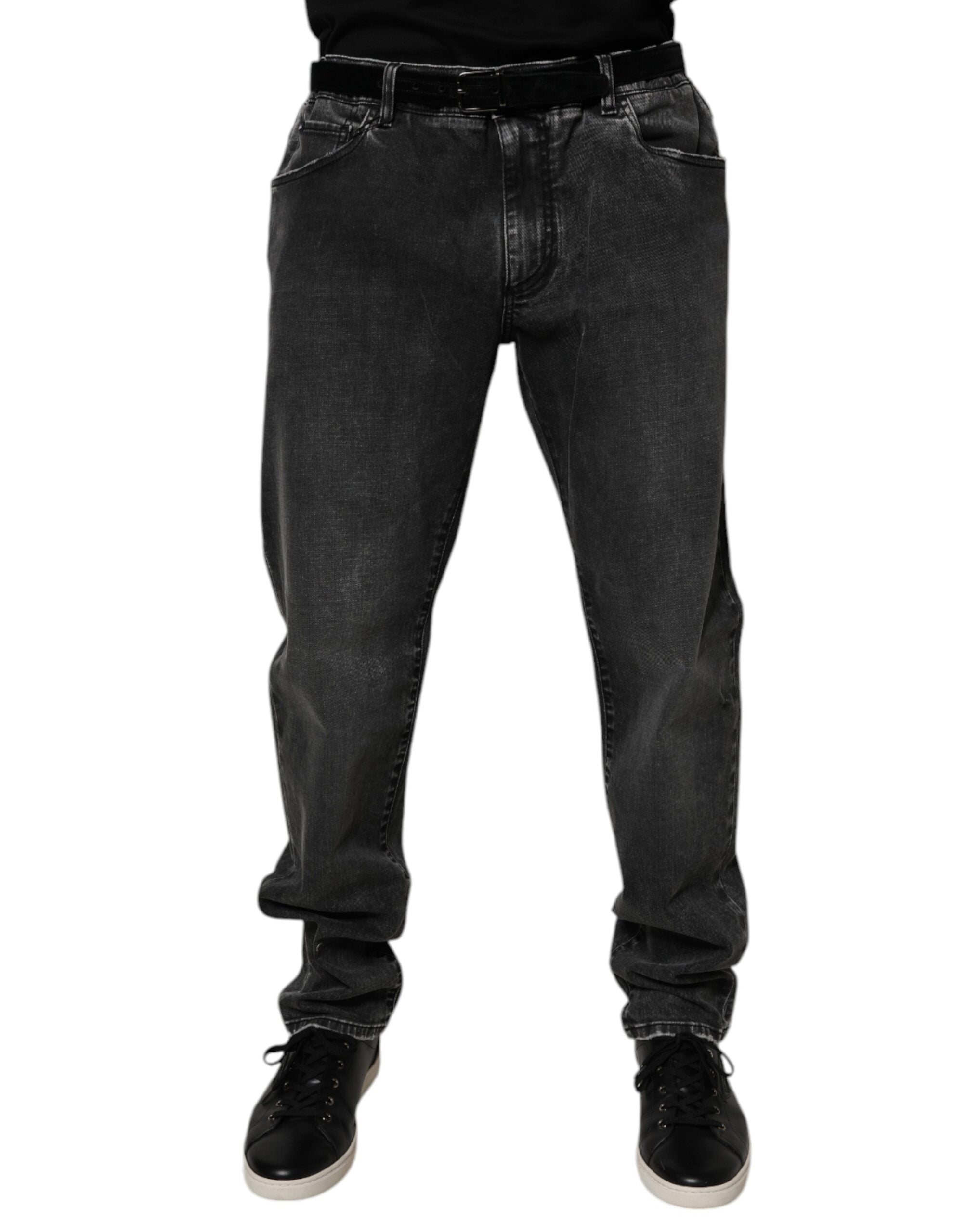 Dolce & Gabbana Men's Black Cotton Stretch Skinny Denim Jeans