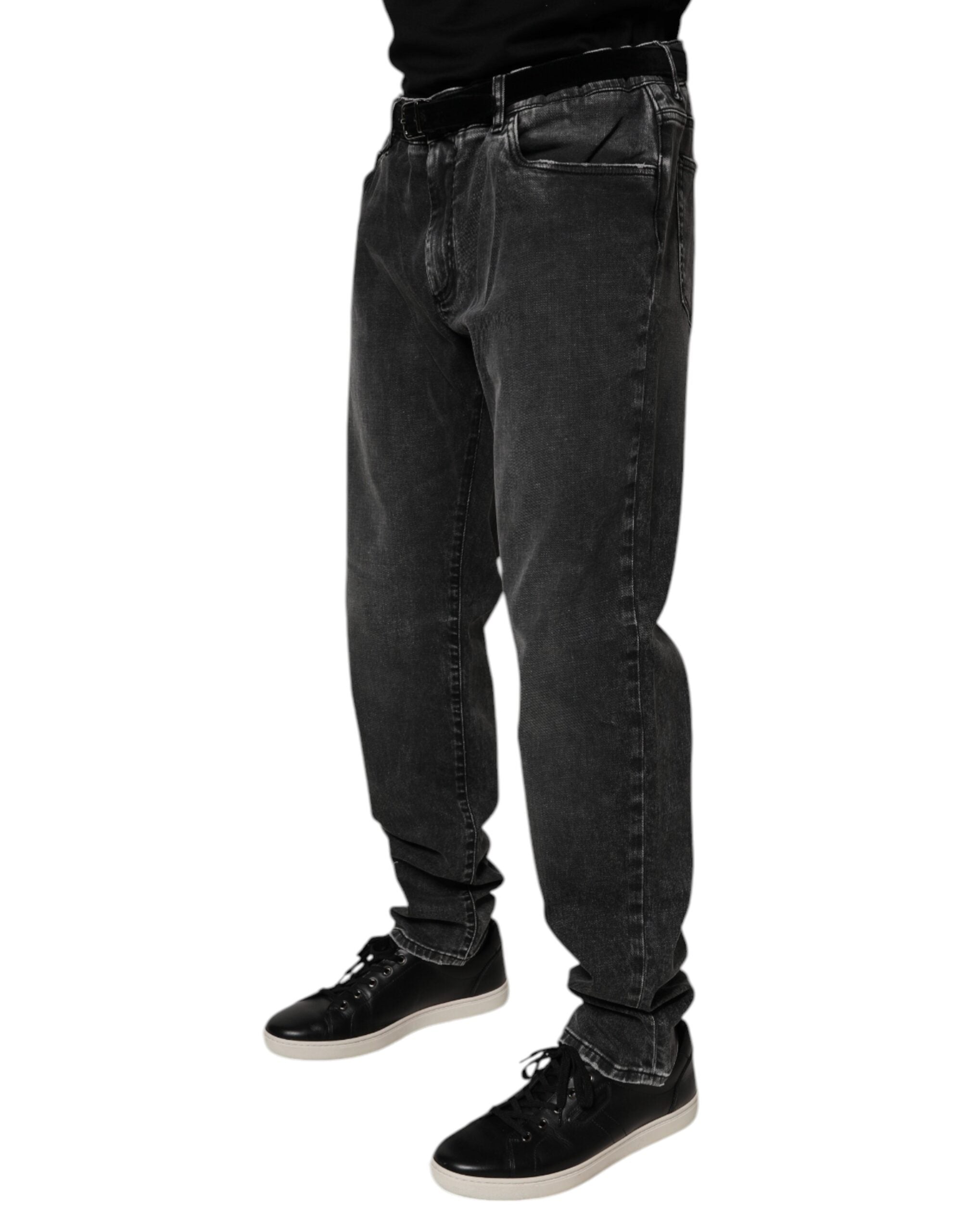 Dolce & Gabbana Men's Black Cotton Stretch Skinny Denim Jeans