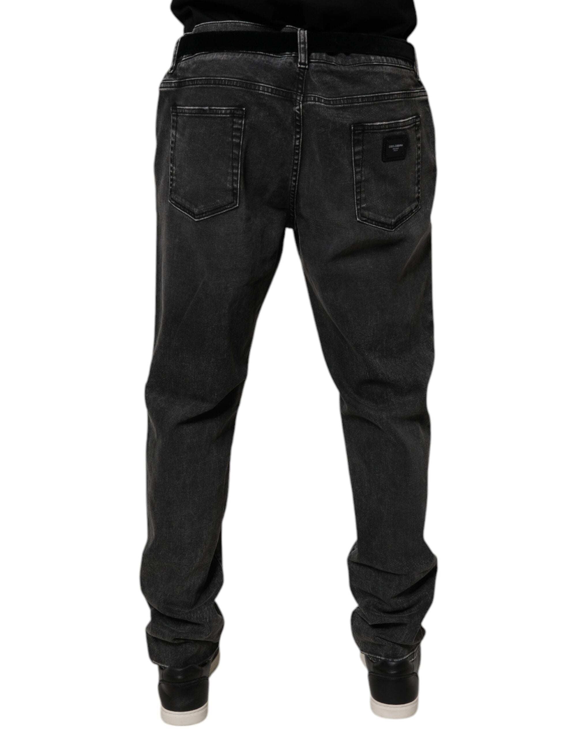 Dolce & Gabbana Men's Black Cotton Stretch Skinny Denim Jeans