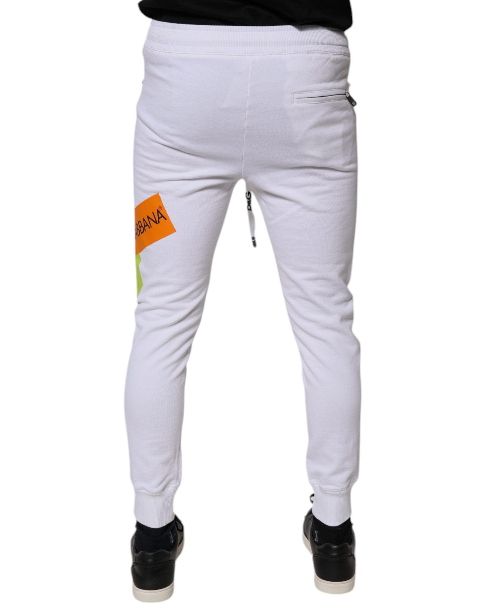 Dolce & Gabbana Weiße Logo-Jogginghose aus Baumwolle