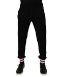 Dolce & Gabbana Black Mid-Rise Wool Joggers