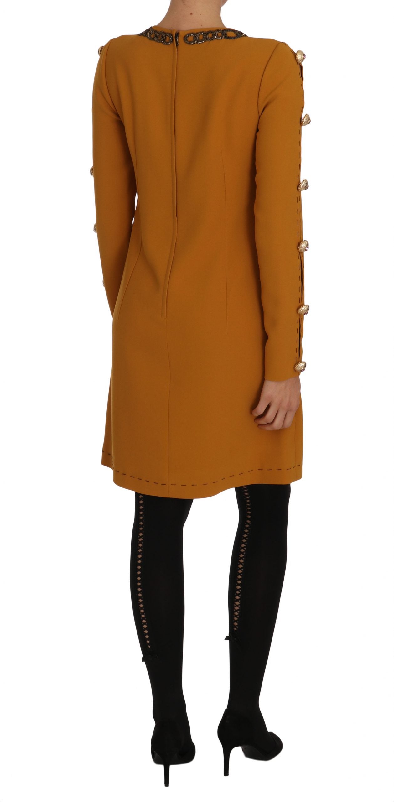 Dolce & Gabbana Brown Crystal-Embellished Mini Dress