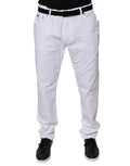 Dolce & Gabbana Weiße Baumwoll-Stretch-Skinny-Denim-Jeans für Männer