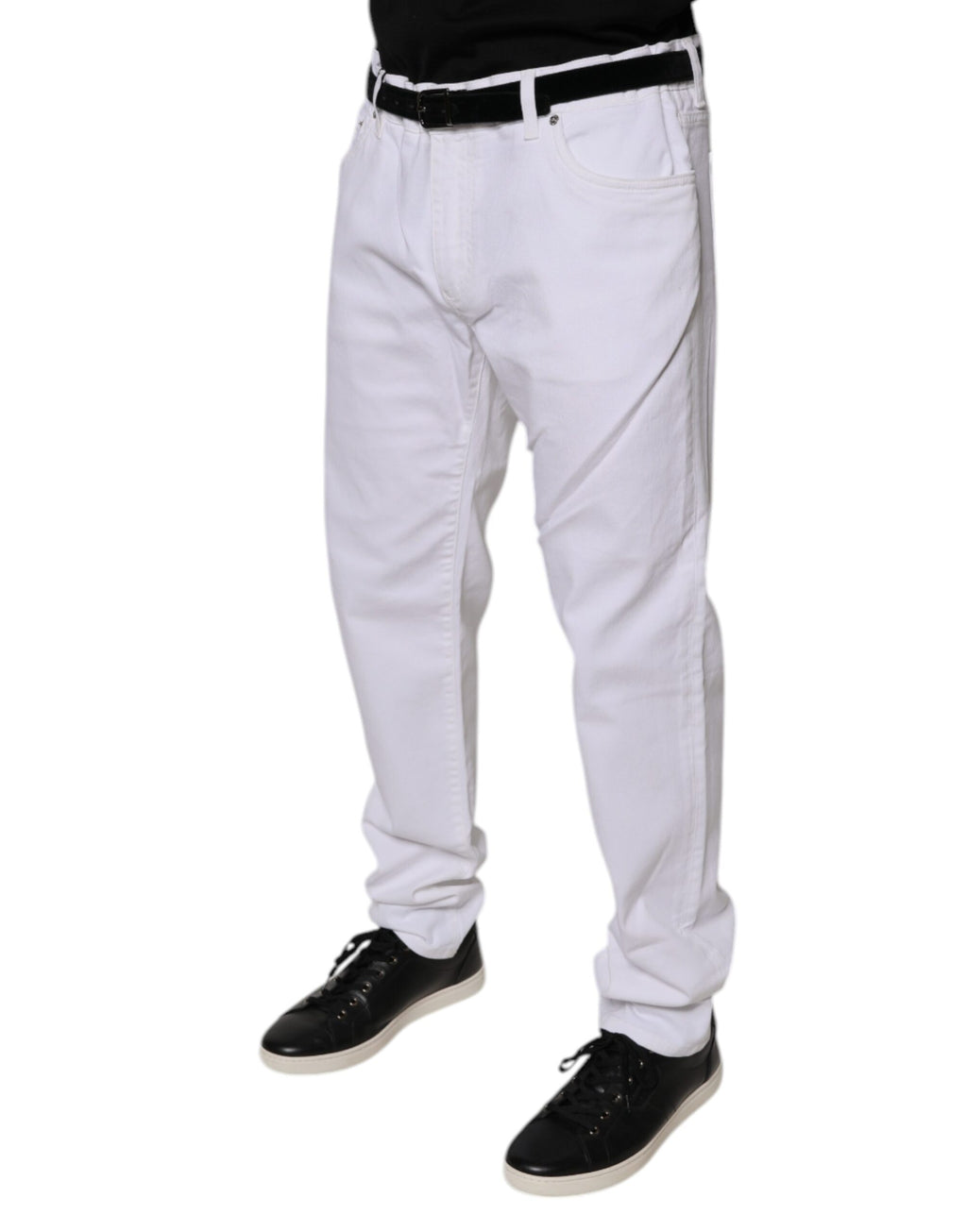 Dolce & Gabbana Weiße Baumwoll-Stretch-Skinny-Denim-Jeans für Männer