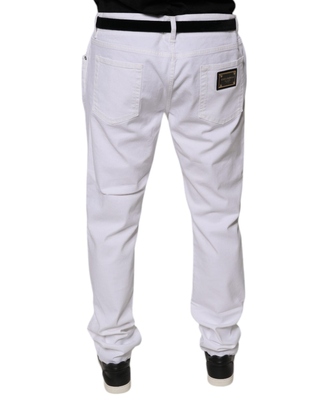 Dolce & Gabbana Weiße Baumwoll-Stretch-Skinny-Denim-Jeans für Männer