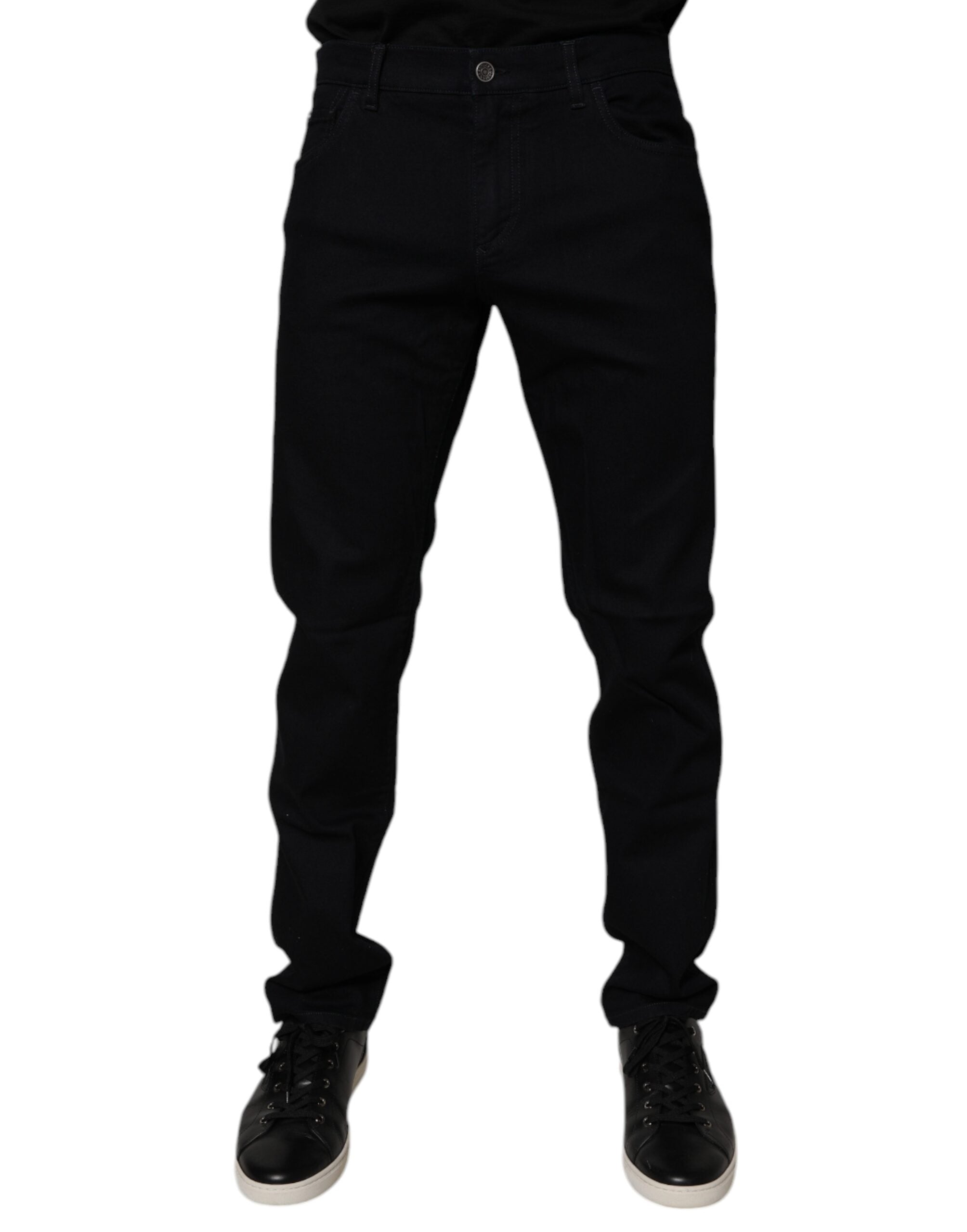 Dolce & Gabbana Black Cotton Stretch Slim Fit Men's Denim Jeans