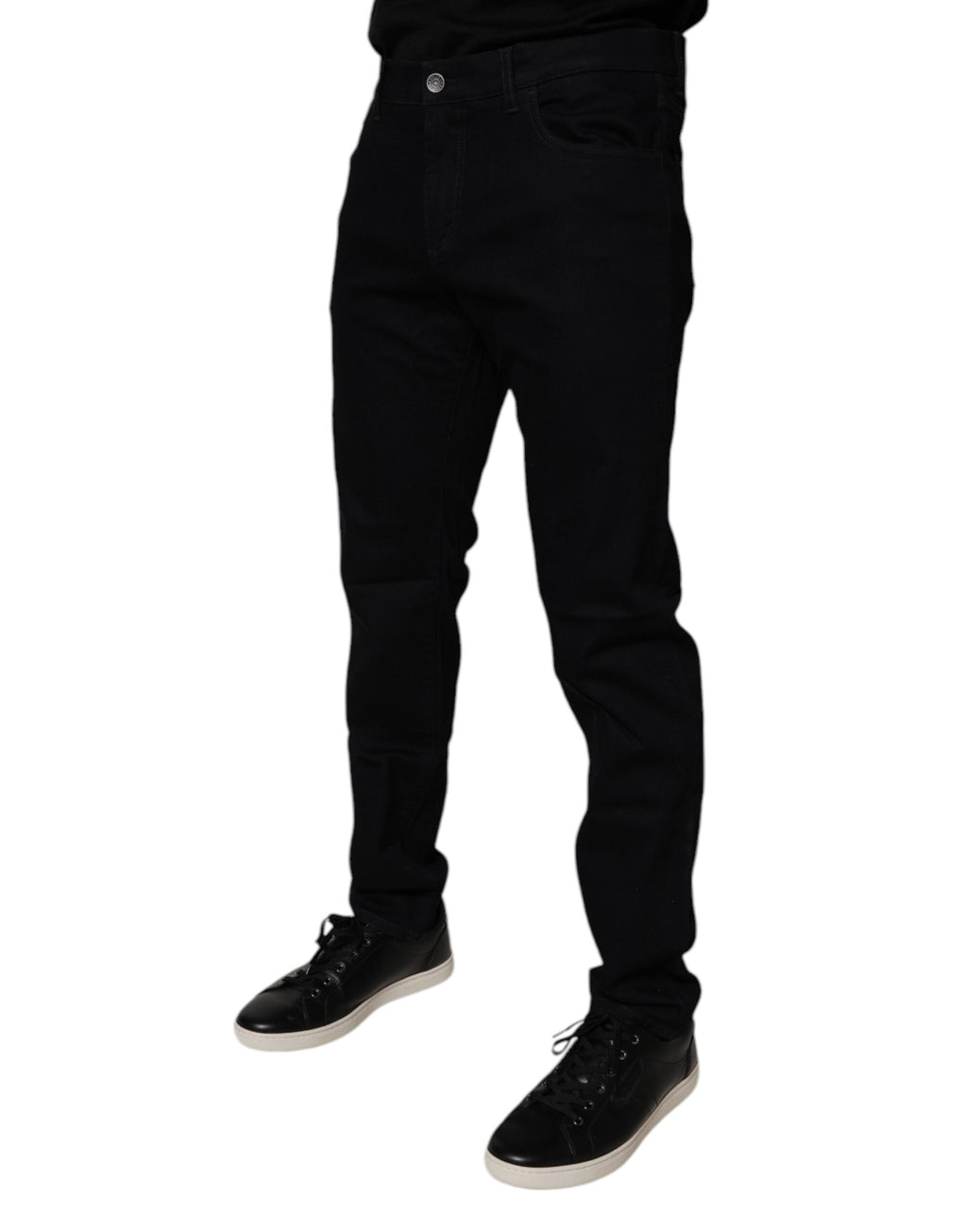 Dolce & Gabbana Black Cotton Stretch Slim Fit Men's Denim Jeans