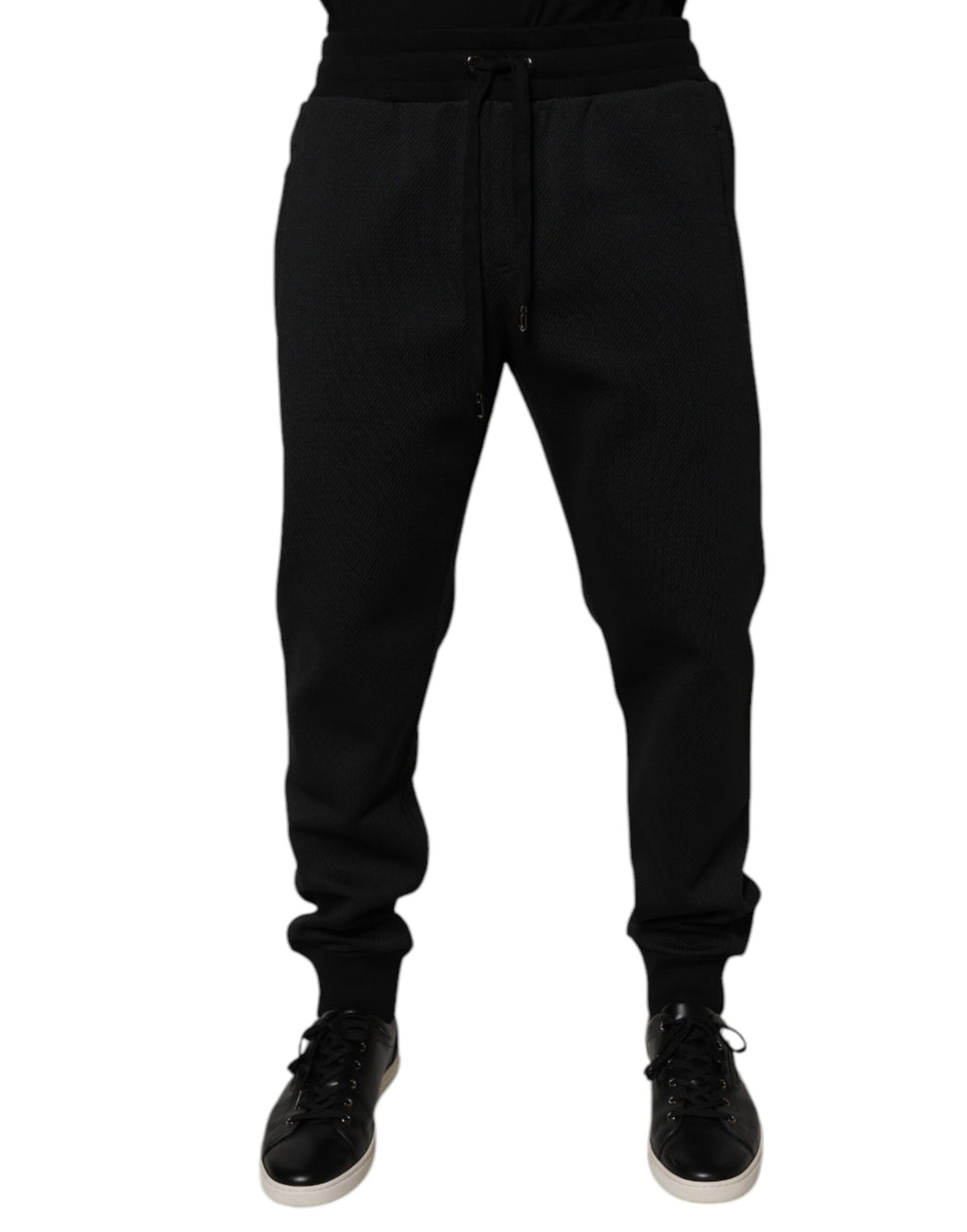 Dolce & Gabbana Black Polyester Men's Jogger Sweatpants Trousers