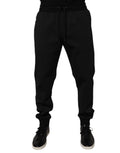 Dolce & Gabbana Black Polyester Men's Jogger Sweatpants Trousers