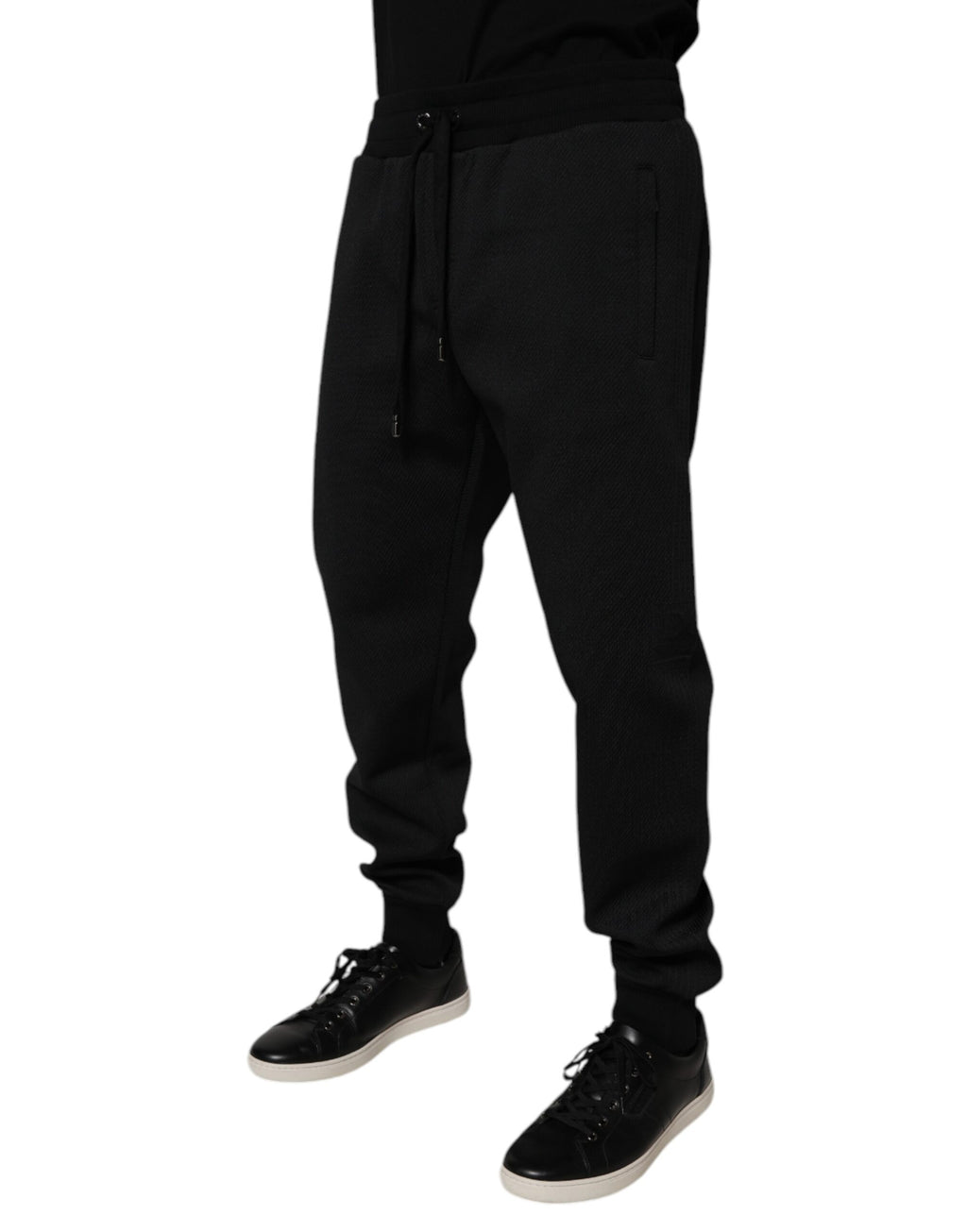 Dolce & Gabbana Black Polyester Men's Jogger Sweatpants Trousers