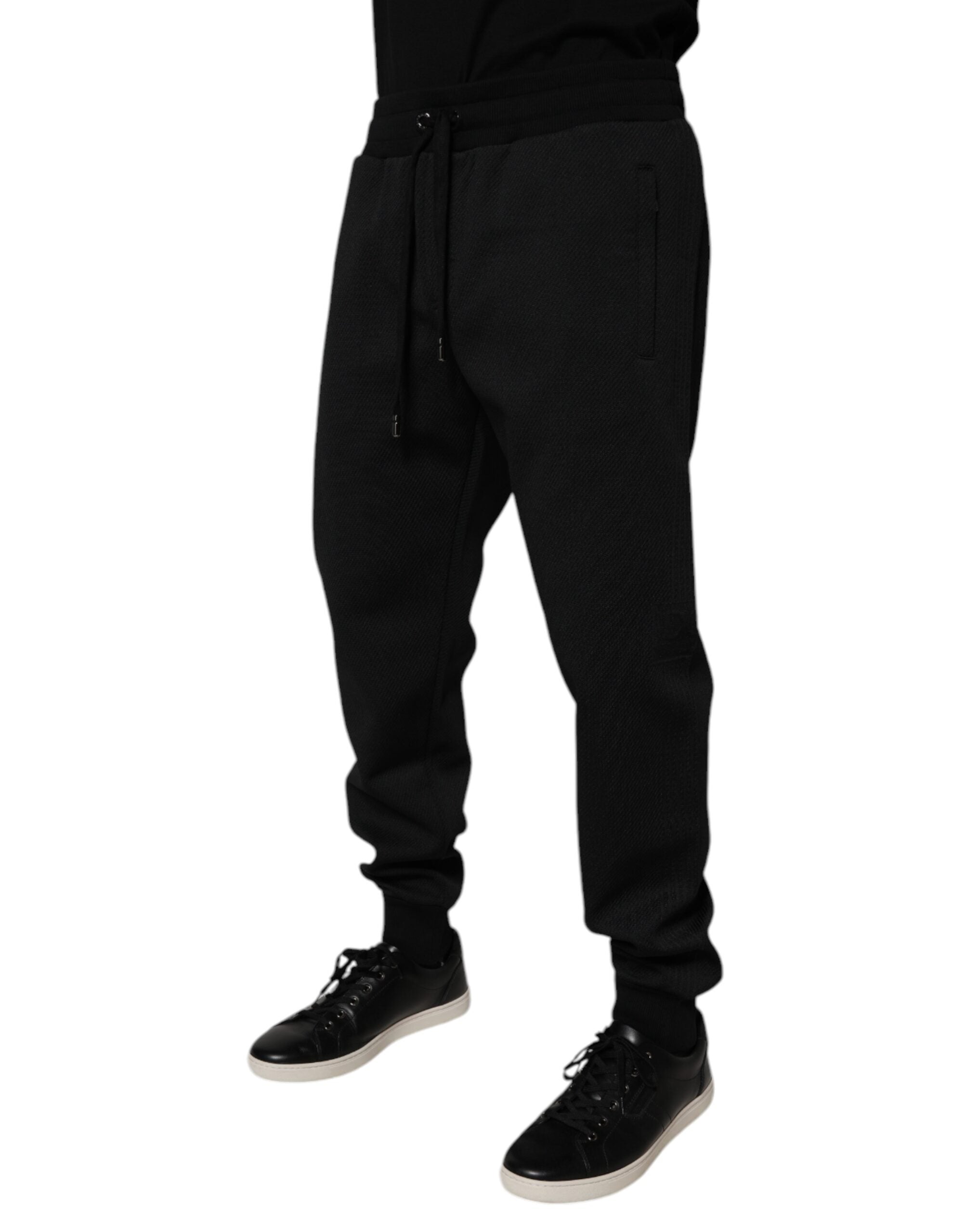Dolce & Gabbana Black Polyester Men's Jogger Sweatpants Trousers