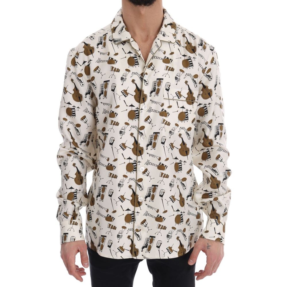 Dolce & Gabbana Multicolor Pattern Silk Shirt