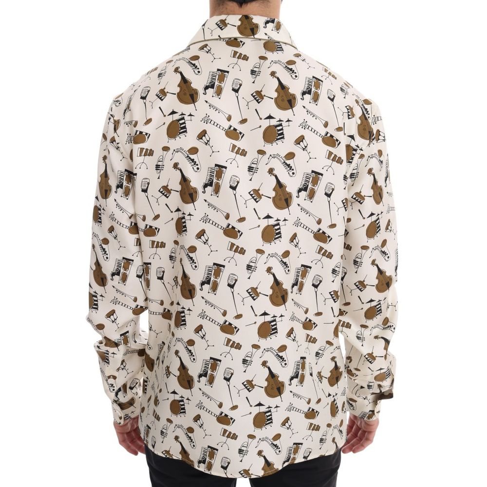 Dolce & Gabbana Multicolor Pattern Silk Shirt