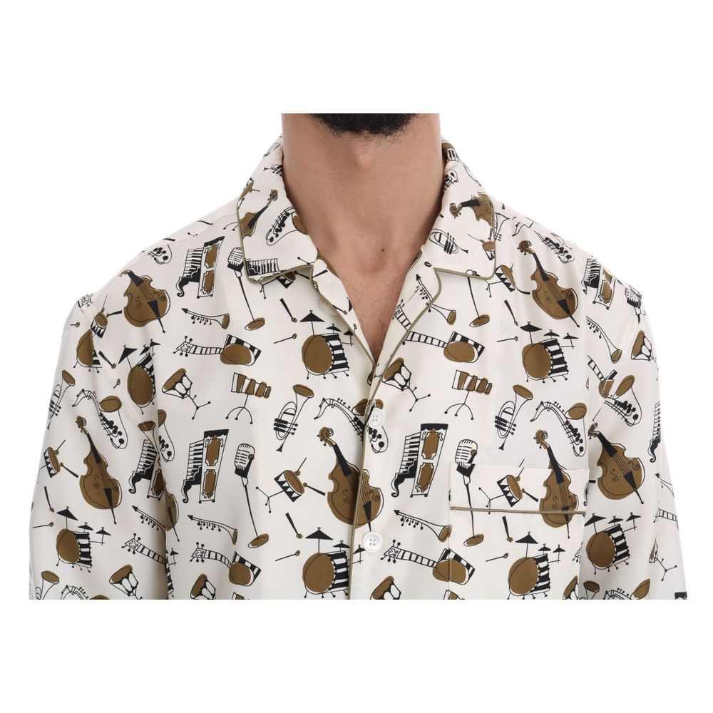 Dolce & Gabbana Multicolor Pattern Silk Shirt