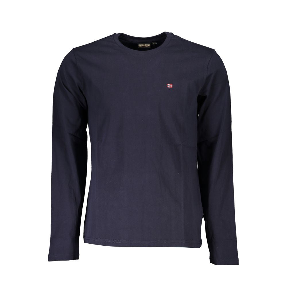 Napapijri Langärmliges Baumwoll-T-Shirt in Blau
