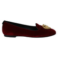 Dolce & Gabbana Elegant Burgundy Cotton Slip-On Loafers