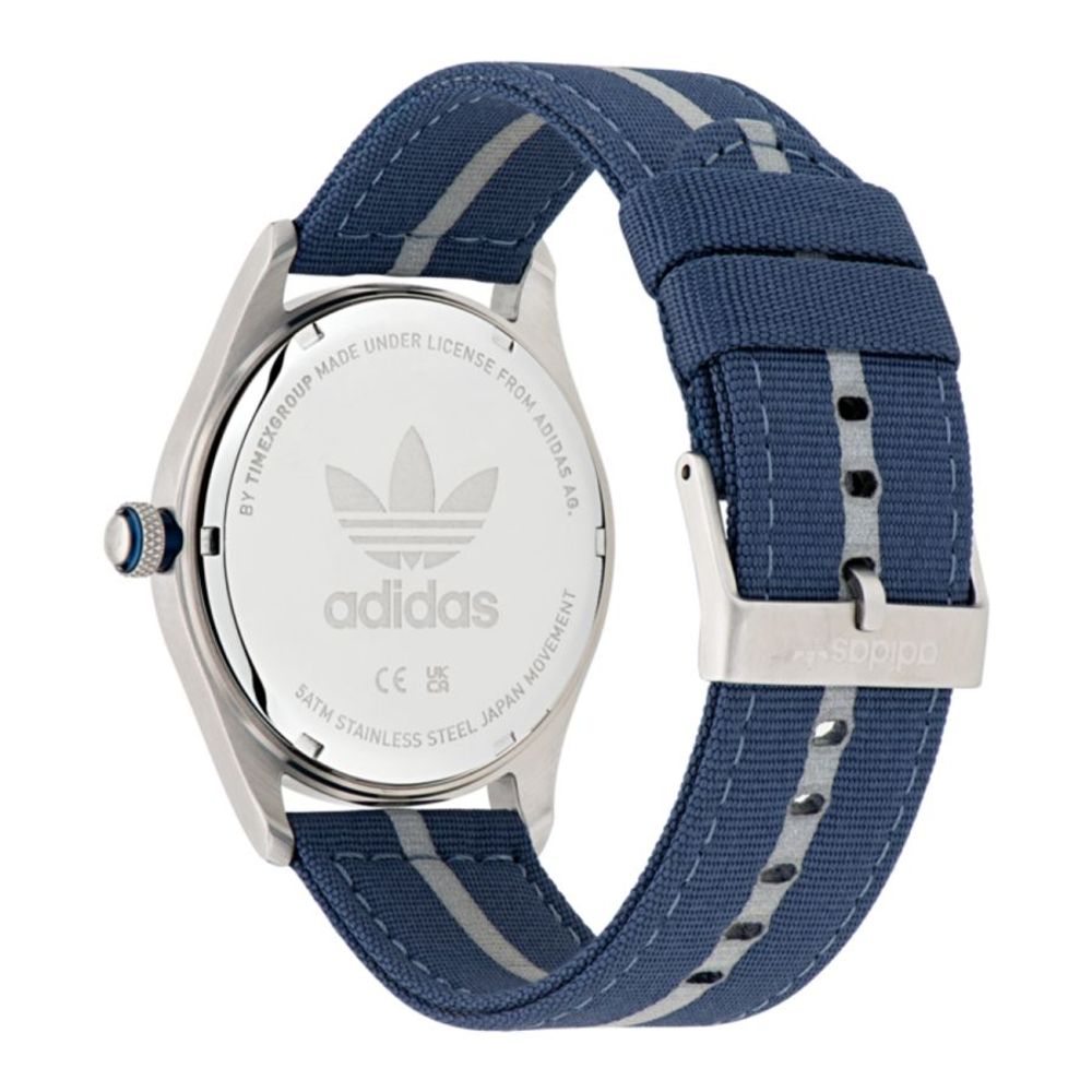 Adidas Blaues Stoffarmband Sportuhr