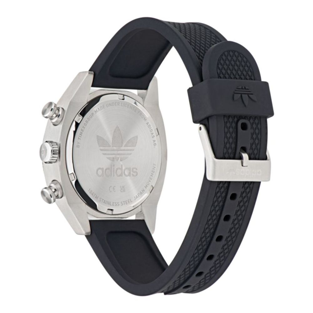Adidas Schwarze synthetische Sportuhr
