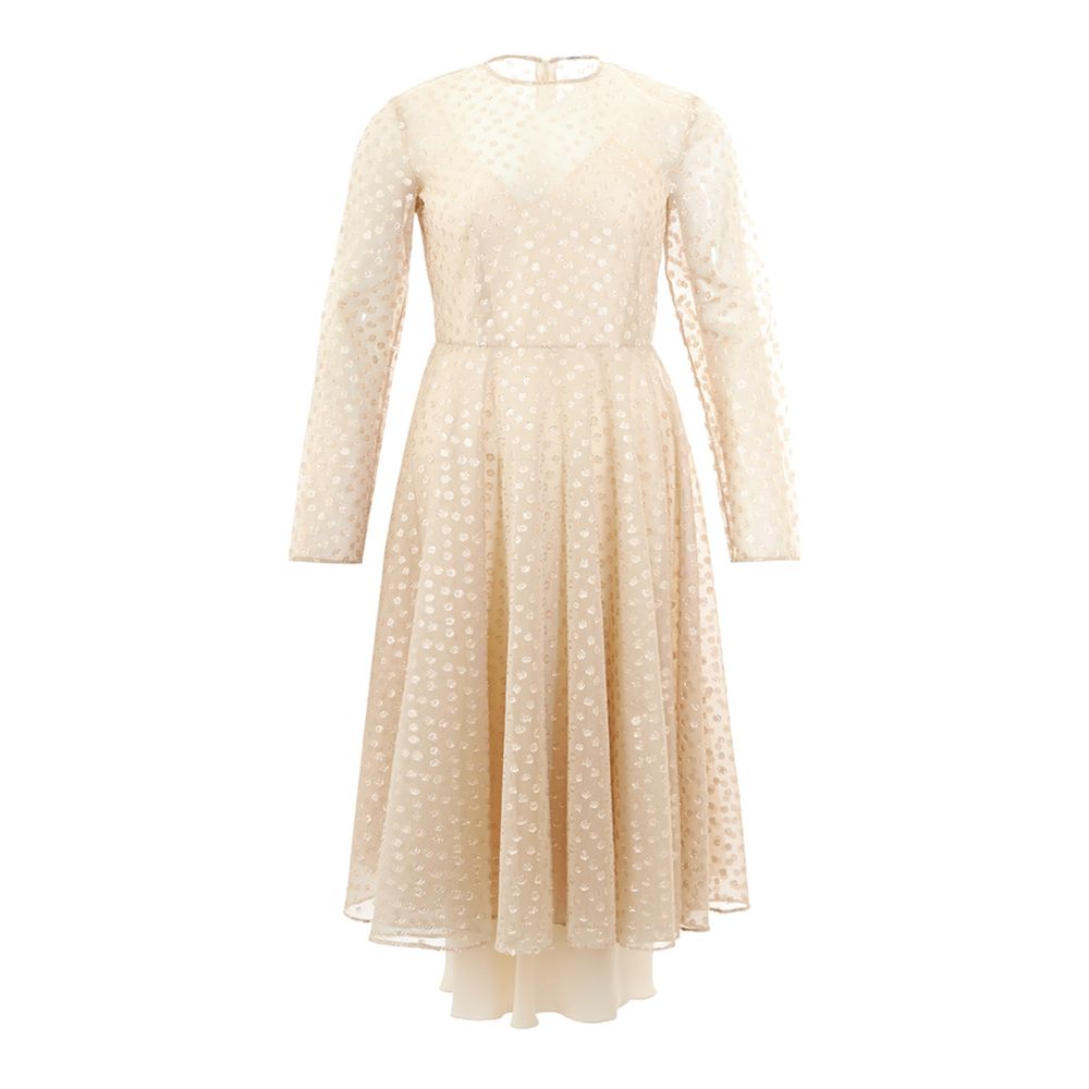 Lardini Beige Cotton Dress Elegance