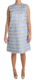 Dolce & Gabbana Hellblau-Silbernes Etuikleid