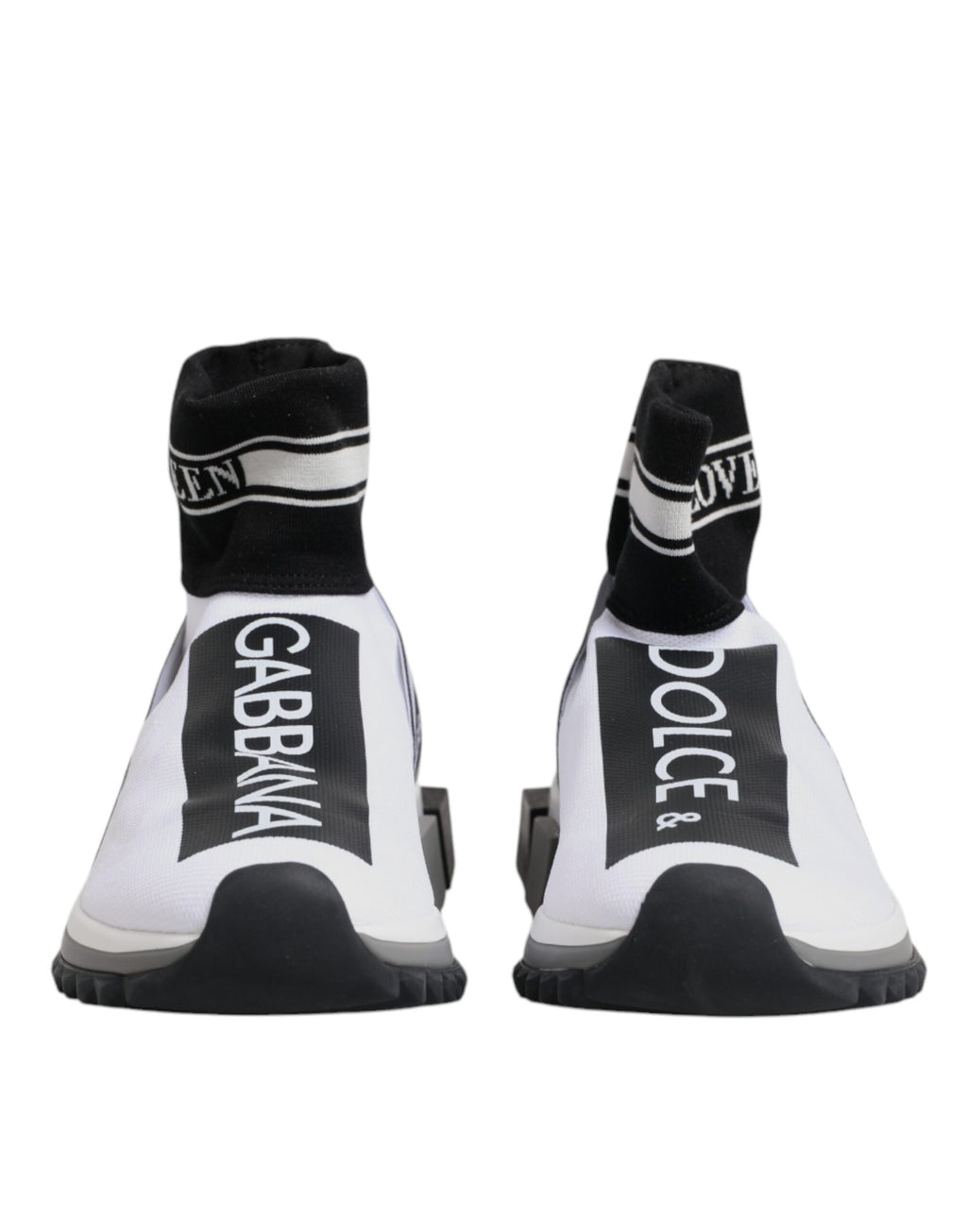 Dolce & Gabbana White Black Sorrento Sock Sneakers Shoes