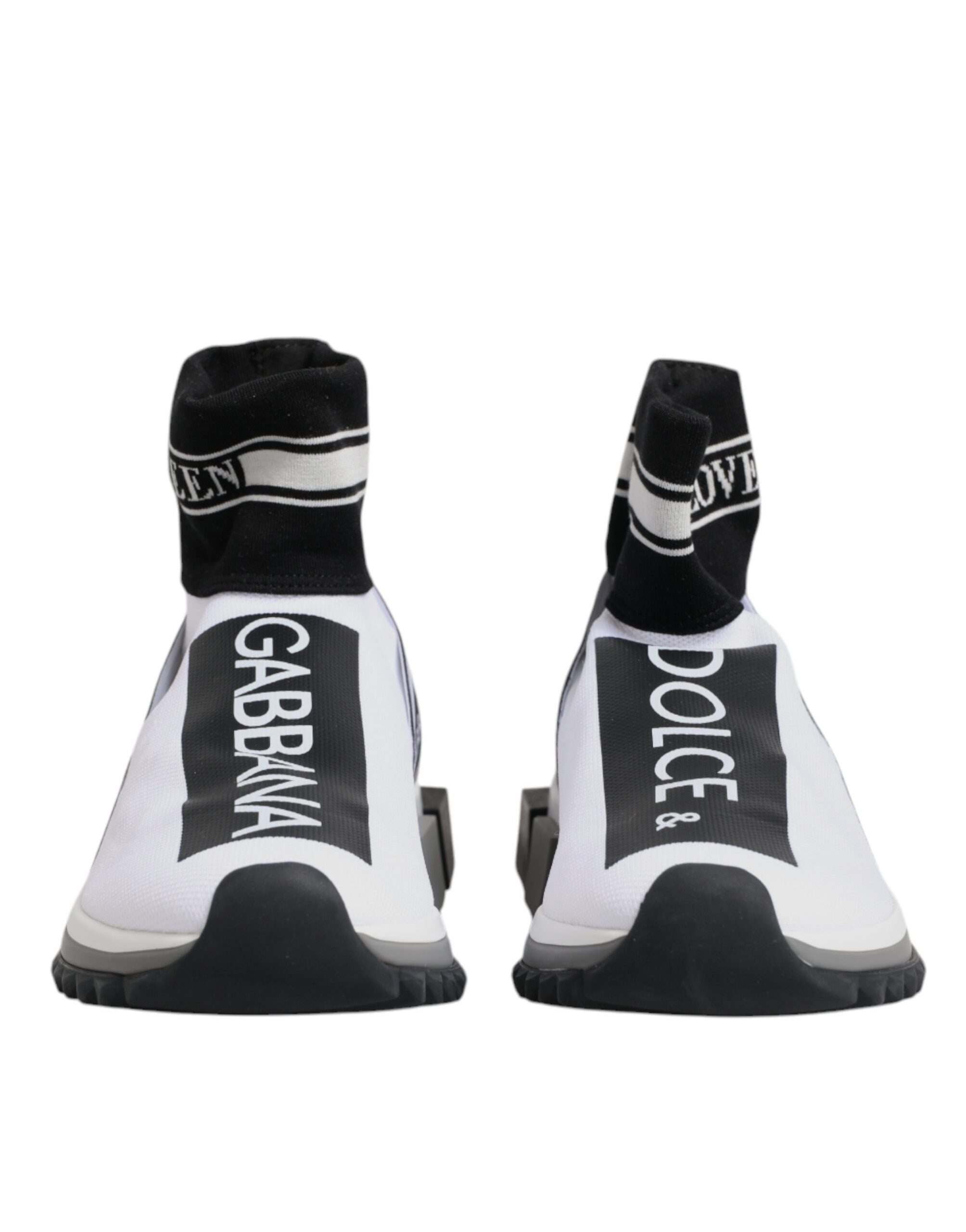 Dolce & Gabbana White Black Sorrento Sock Sneakers Shoes