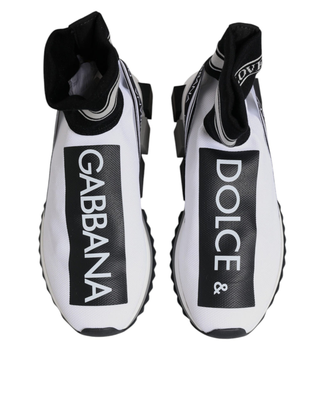 Dolce & Gabbana White Black Sorrento Sock Sneakers Shoes