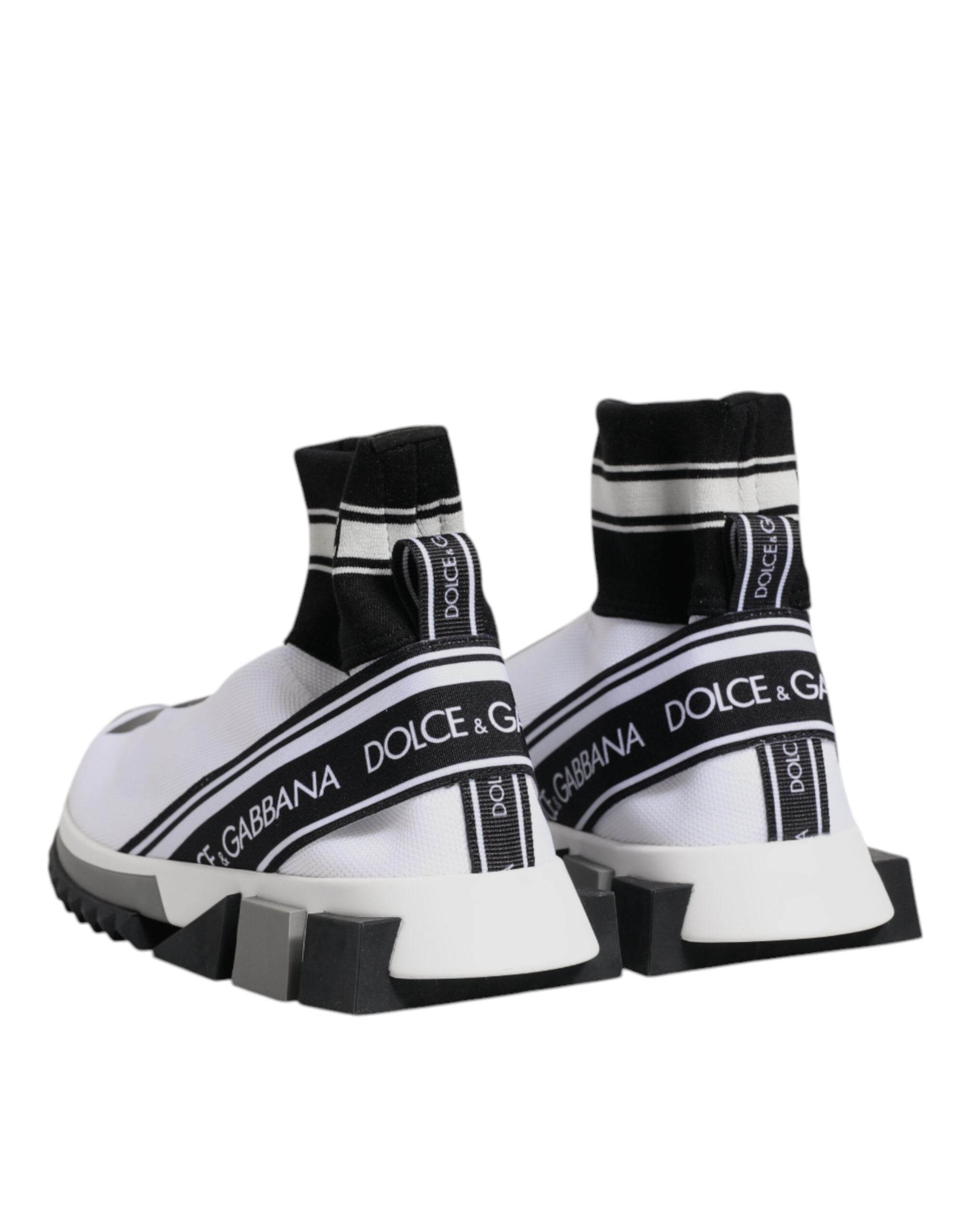 Dolce & Gabbana White Black Sorrento Sock Sneakers Shoes