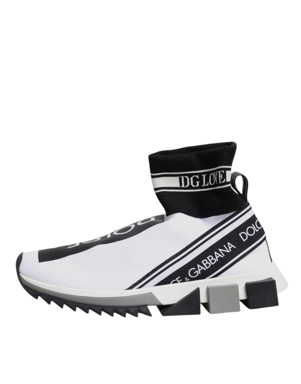 Dolce & Gabbana White Black Sorrento Sock Sneakers Shoes