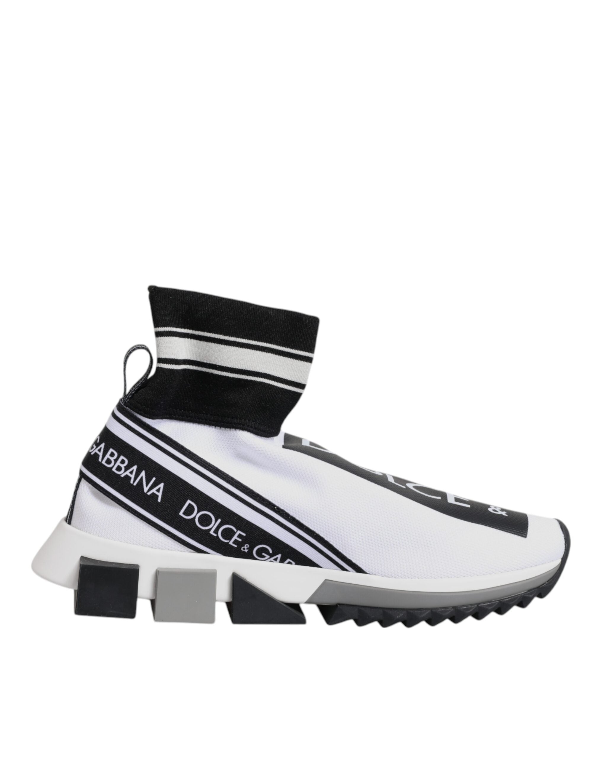 Dolce & Gabbana White Black Sorrento Sock Sneakers Shoes