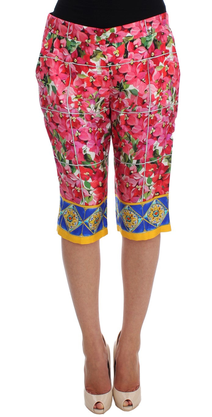 Dolce & Gabbana Multicolor Floral Knee Capri Shorts Trousers