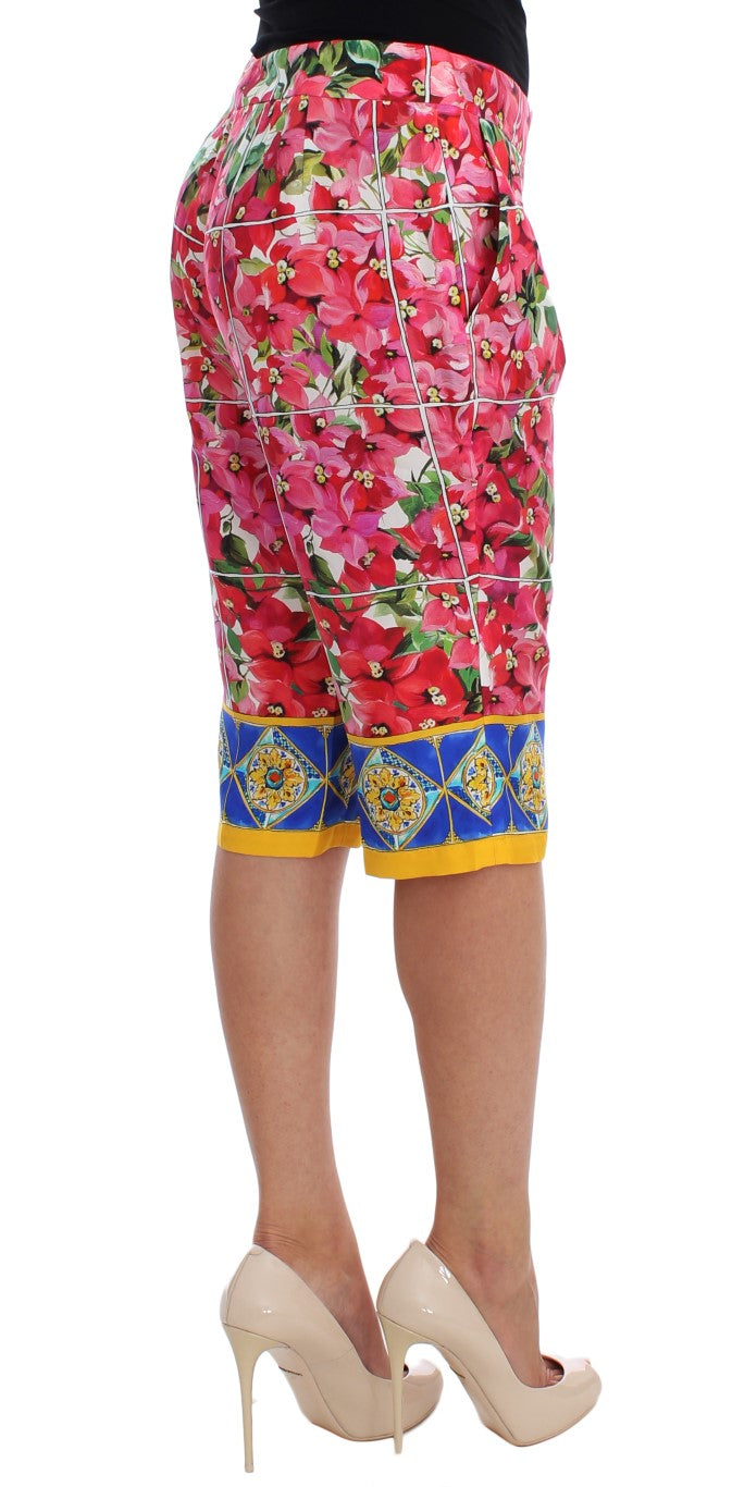 Dolce & Gabbana Multicolor Floral Knee Capri Shorts Trousers