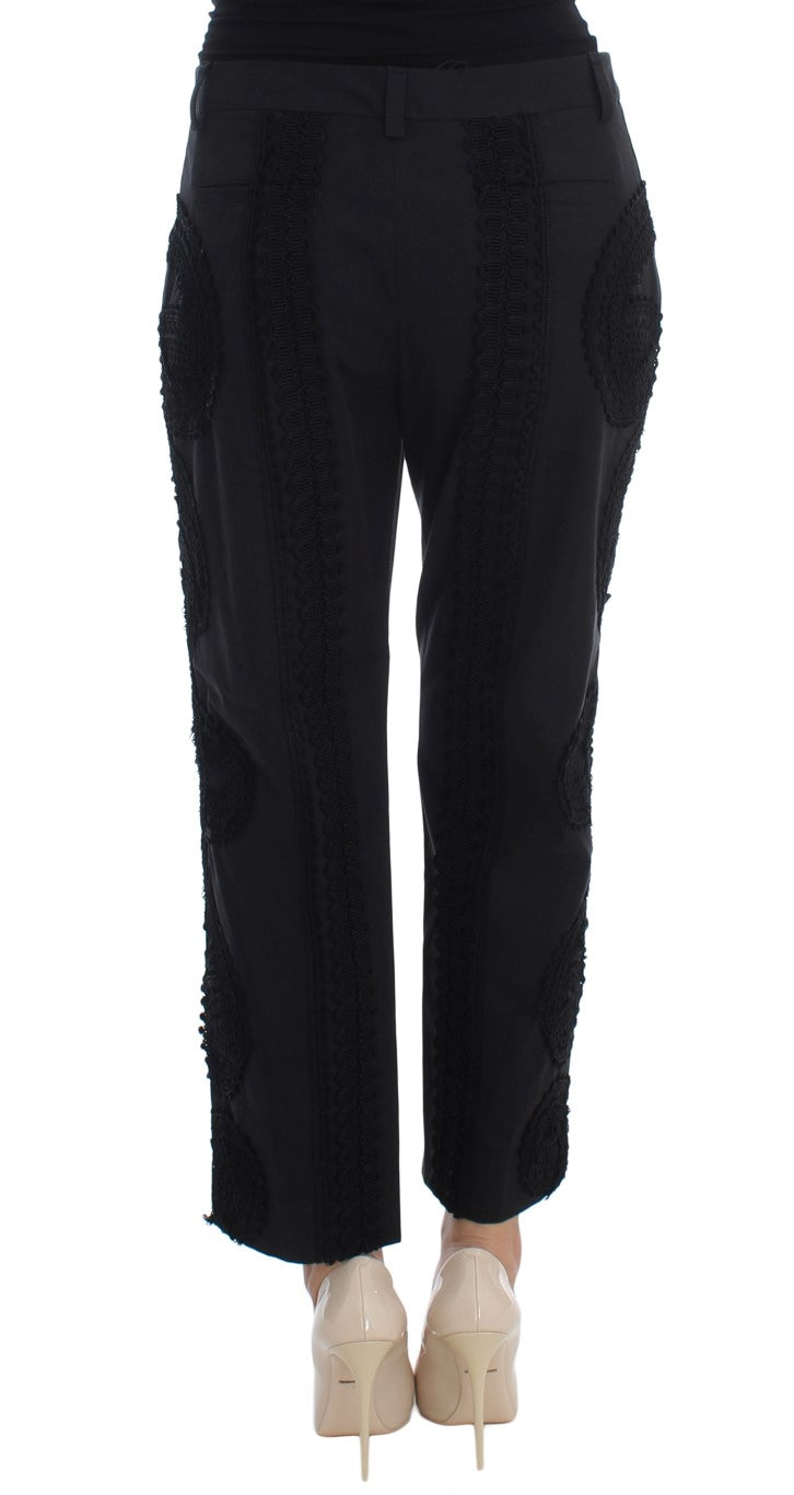 Dolce & Gabbana Black Cotton-Stretch Capri Pants