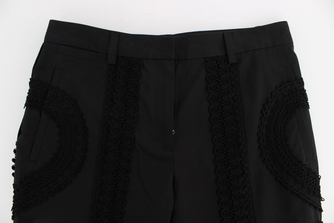 Dolce & Gabbana Black Cotton-Stretch Capri Pants