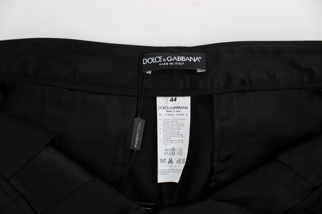 Dolce & Gabbana Black Cotton-Stretch Capri Pants
