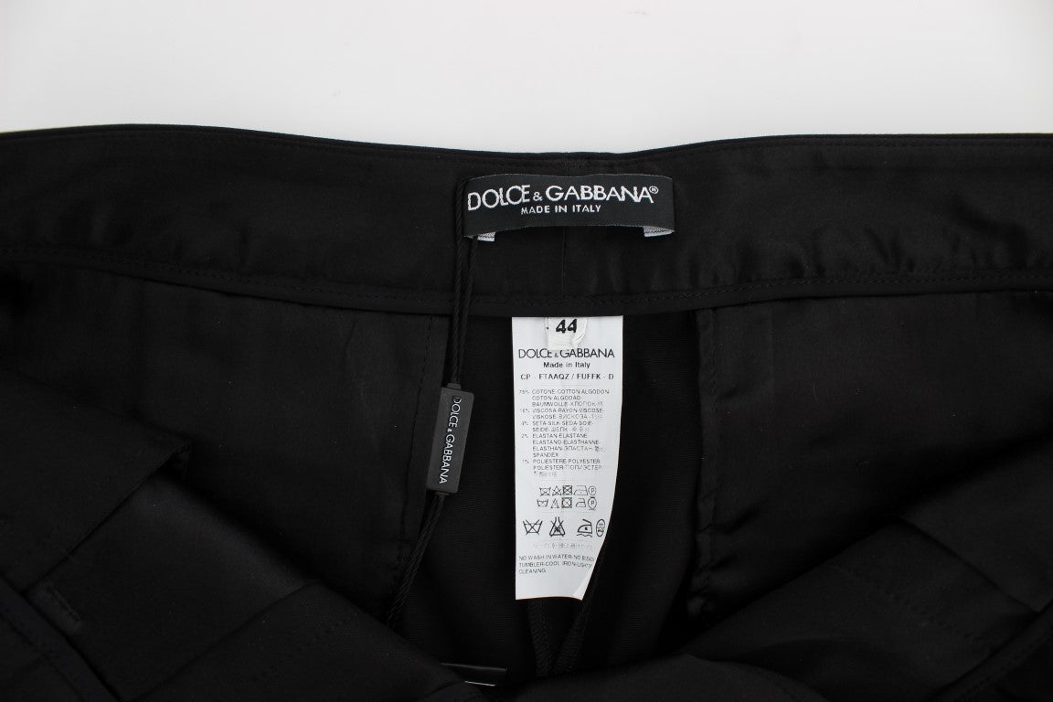 Dolce & Gabbana Black Cotton-Stretch Capri Pants