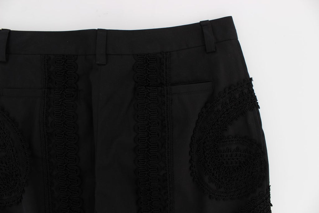 Dolce & Gabbana Black Cotton-Stretch Capri Pants