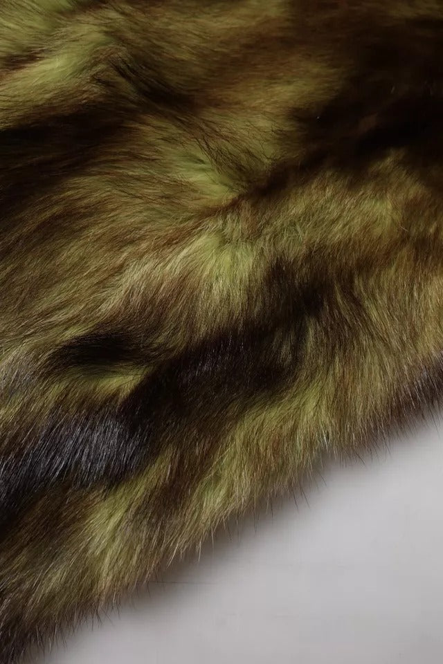 Dolce & Gabbana Multicolor Fur Scarf Neck Wrap Cover Collar Shawl