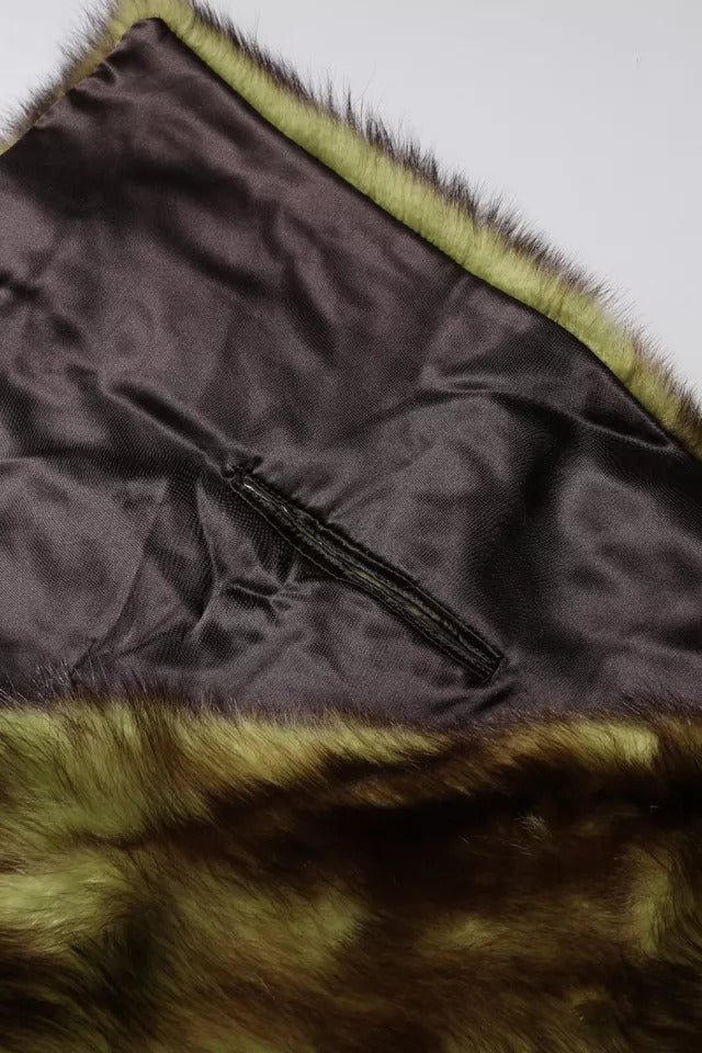 Dolce & Gabbana Multicolor Fur Scarf Neck Wrap Cover Collar Shawl