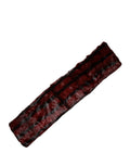 Dolce & Gabbana Black Red Striped Fur Scarf Neck Wrap Shawl