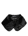 Dolce & Gabbana Schwarzer Lammfellkragen Frauen Hals Wrap Schal