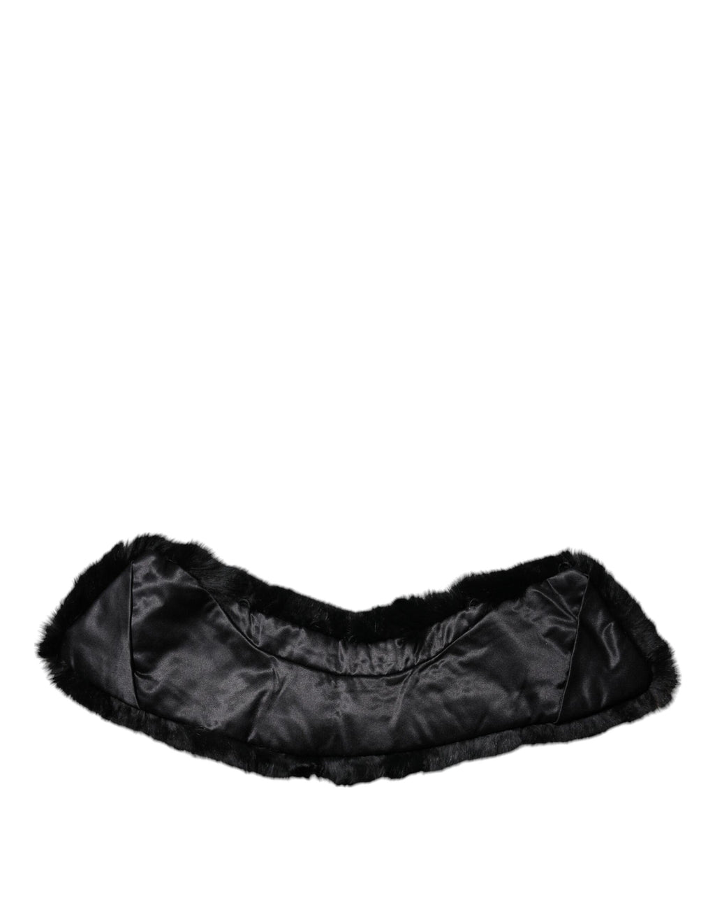 Dolce & Gabbana Black Lambskin Collar Women's Neck Wrap Scarf