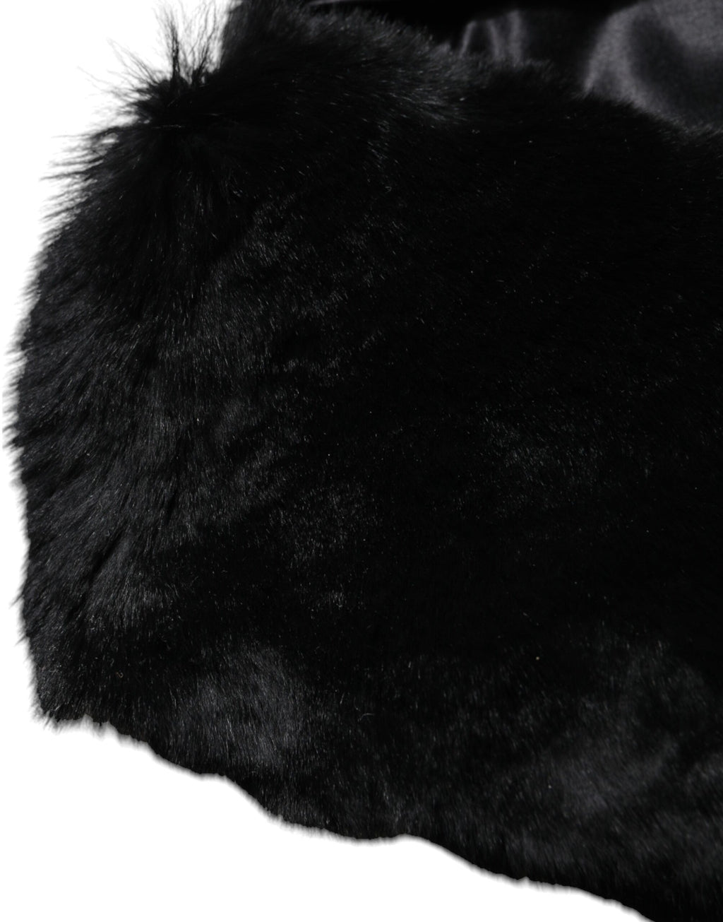 Dolce & Gabbana Black Lambskin Collar Women's Neck Wrap Scarf