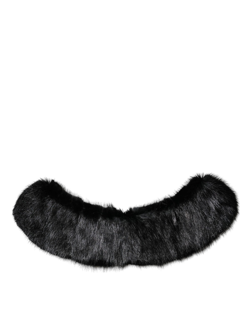 Dolce & Gabbana Black Fur Scarf Neck Wrap Cover Collar Scarf