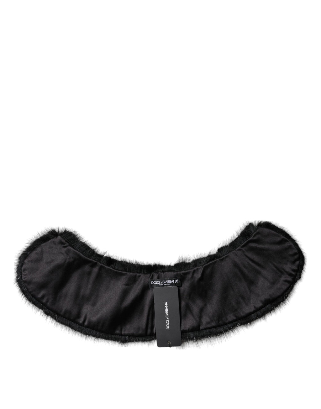 Dolce & Gabbana Black Fur Scarf Neck Wrap Cover Collar Scarf