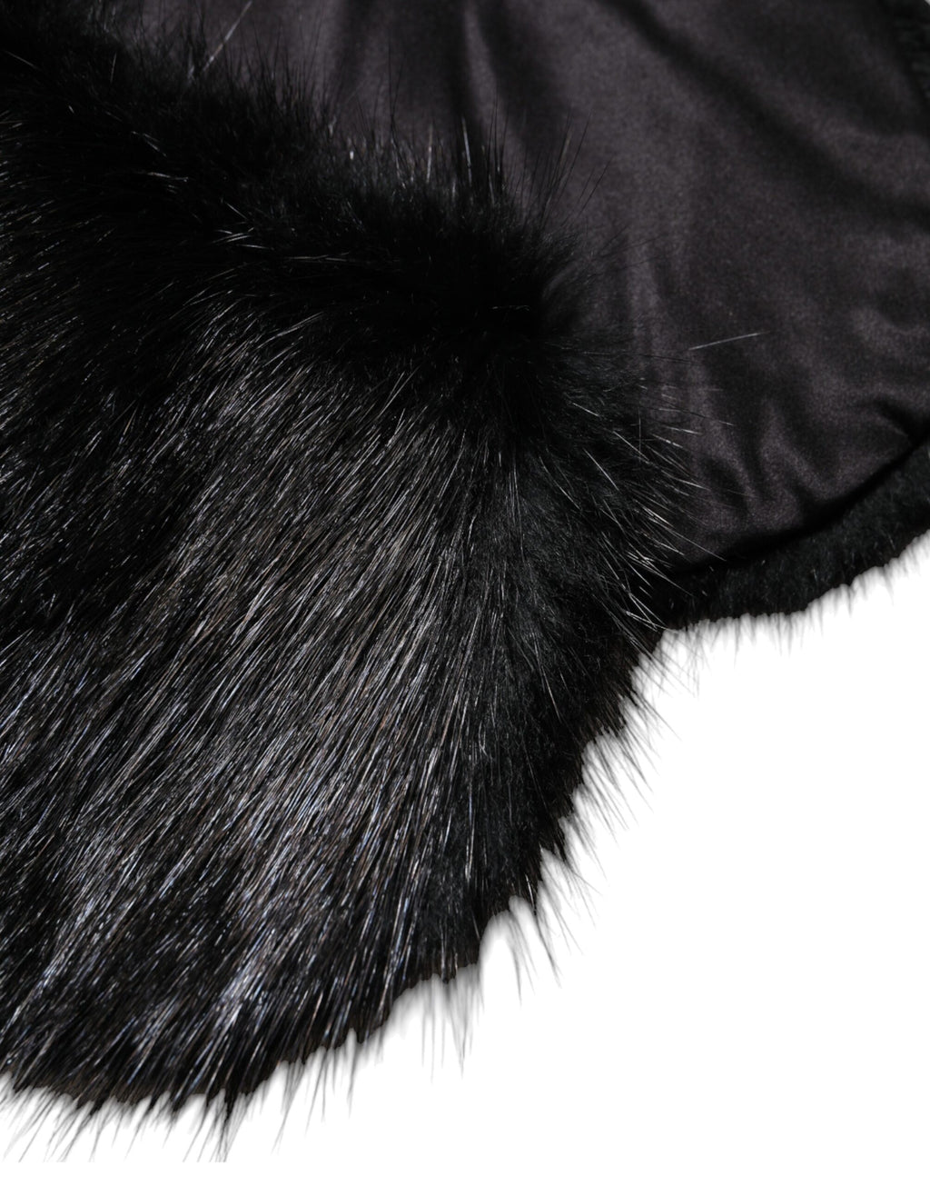 Dolce & Gabbana Black Fur Scarf Neck Wrap Cover Collar Scarf